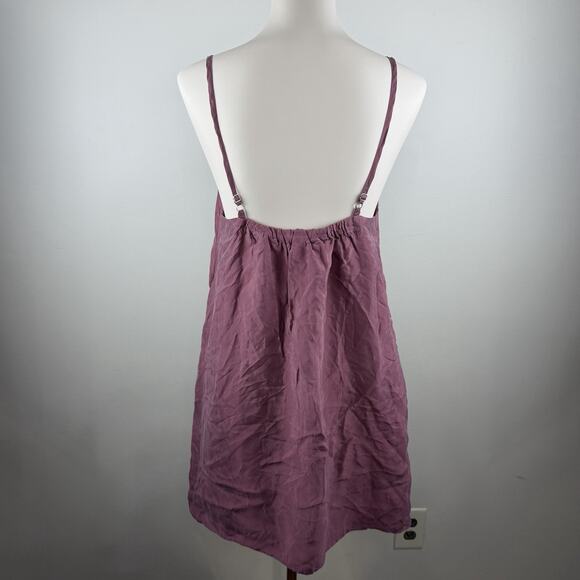 Athleta Womens M Calm Cool Casual Slip Dress V-Neck Tawny Rose Pink Y2K Fairy - Picture 3 of 5